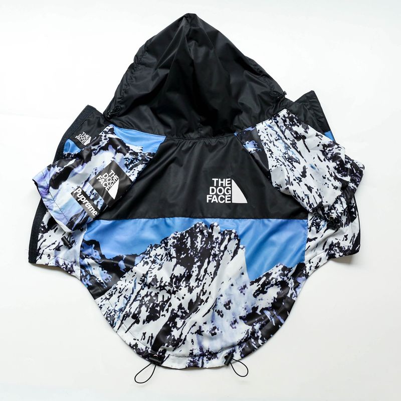Amerikanische Flagge Trendy Marke Winddicht und regenfest North Face Kleidung Große Regenmantel Hund Haustier Jacke_voghion.com