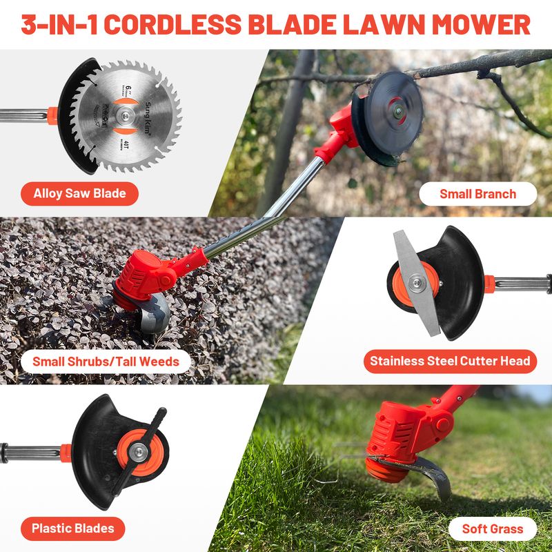 Tagliaerba elettrico professionale senza fili: tagliaerba leggero e portatile per giardino domestico, cortile e piccoli lavori di giardinaggio_voghion.com