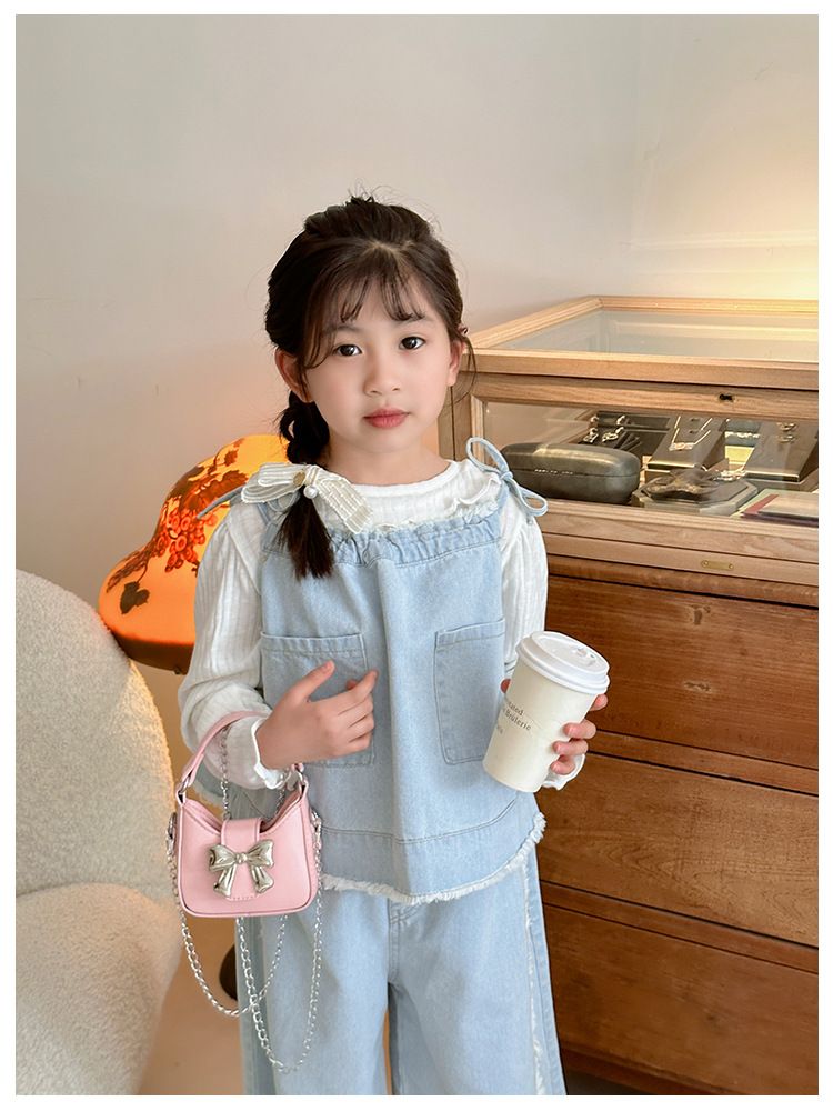 Süße und süße Schleife Kinder 2024 Sommer neue Handtasche für Damen Nischenkette One-Shoulder-Crossbody-Tasche_voghion.com