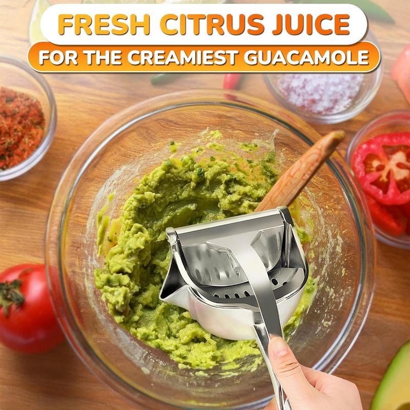 Manual Citrus Juicer - Aluminum Press | Ergonomic Handle | Lemon/Orange Extractor | Dishwasher Safe_voghion.com