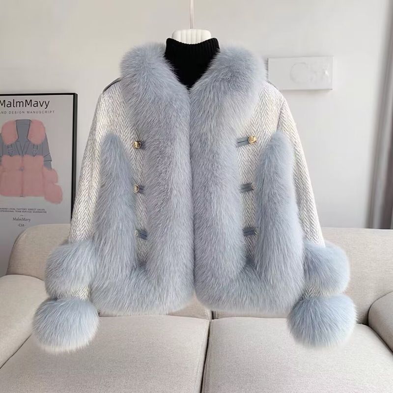 Frauen Kleidung Promi temperament heißer mädchen winter tragen neue fuchs pelz kurze weibliche dame mantel_voghion.com