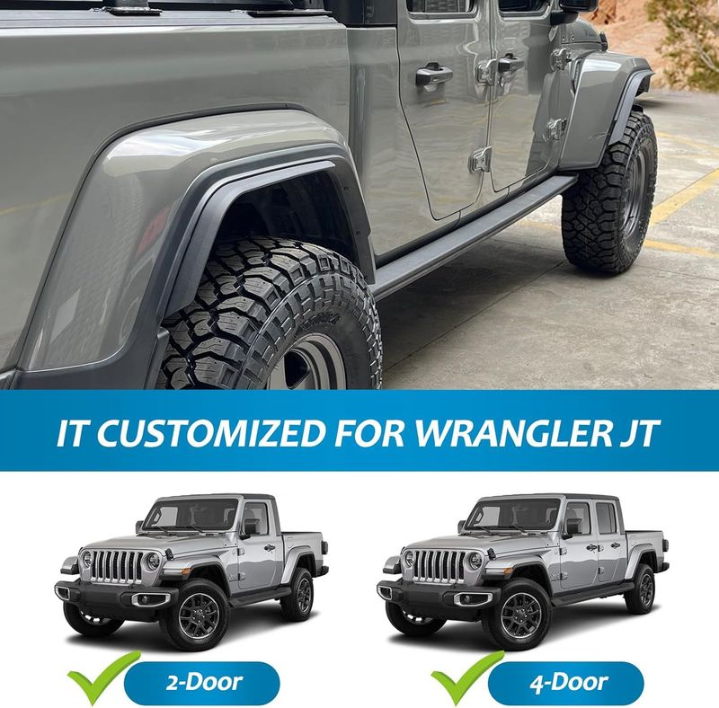 Front & Rear Fenders Compatible With 2020-2024 Jeep Wrangler Gladiator JT Sport & Willys_voghion.com