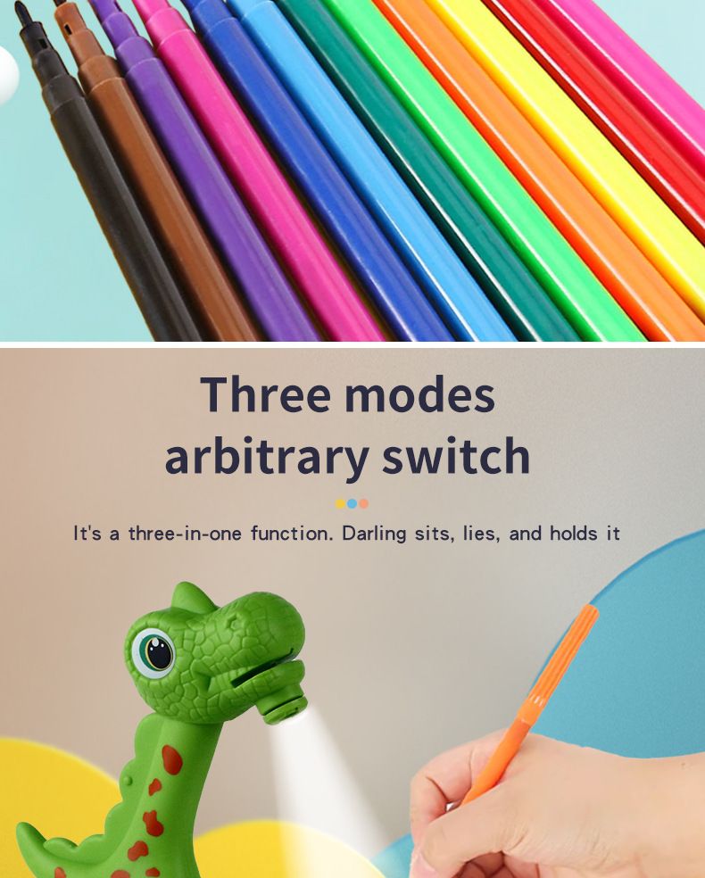 Intelligentes, frühkindliches, multifunktionales Projektionsspielzeug für Kinder, Dinosaurier-Zeichenbrett, Schreibtafel, Geburtstagsgeschenk für Jungen und Mädchen_voghion.com