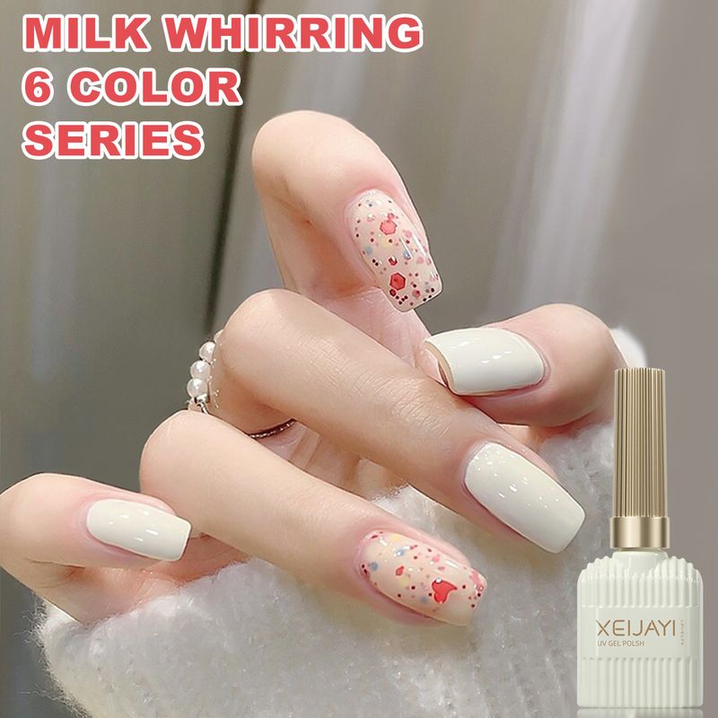 Nails Art & Tools Frühling und Sommer All-Match-Nagellack der Milchserie, neues beliebtes Whitening-Creme-Pailletten-Nagelkunst-Set_voghion.com
