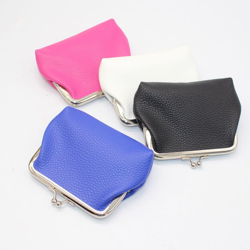 Nuovo portafoglio corto da donna in PU tinta unita color caramella portamonete piccolo portafoglio creativo piccolo regalo all'ingrosso_voghion.com