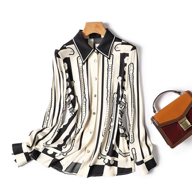 Camicia retrò in seta di gelso francese Top piccolo unico e chic_voghion.com