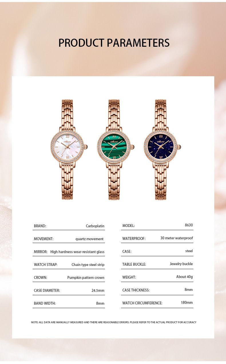 Elegant dameshorloge van roségoud met mineraalglas, 30 meter waterbestendig, slank quartzhorloge voor dames, modieus sieradenhorloge, waterdicht compact horloge_voghion.com