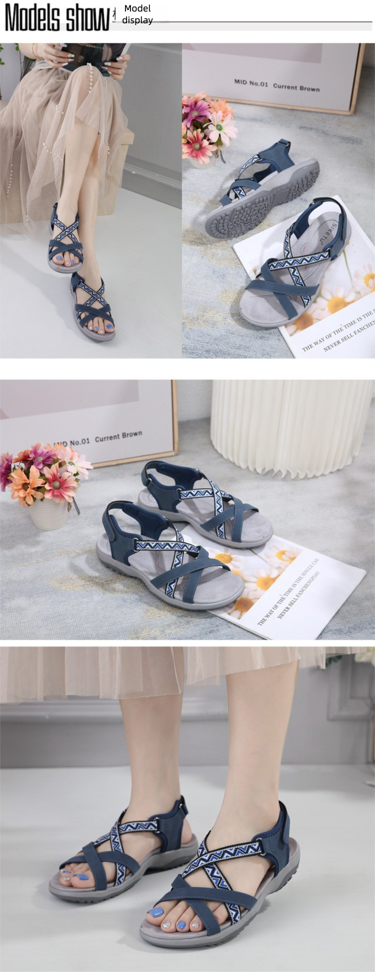 K6357-5 New 2025 Women's Sports Style Sandals Comfortable Durable Flat Shoes_voghion.com