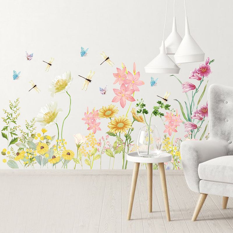 Dragonfly flying fence skirting line self-adhesive PVC JS-N series living room bedroom corner wall sticker_voghion.com