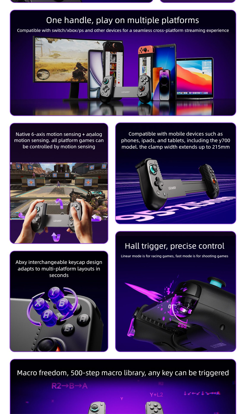 Leadjoy Dynamic Fingertip Wind Blade Plus Stretch Game Controller Switch 2 Bluetooth Streaming PC Computer Android_voghion.com