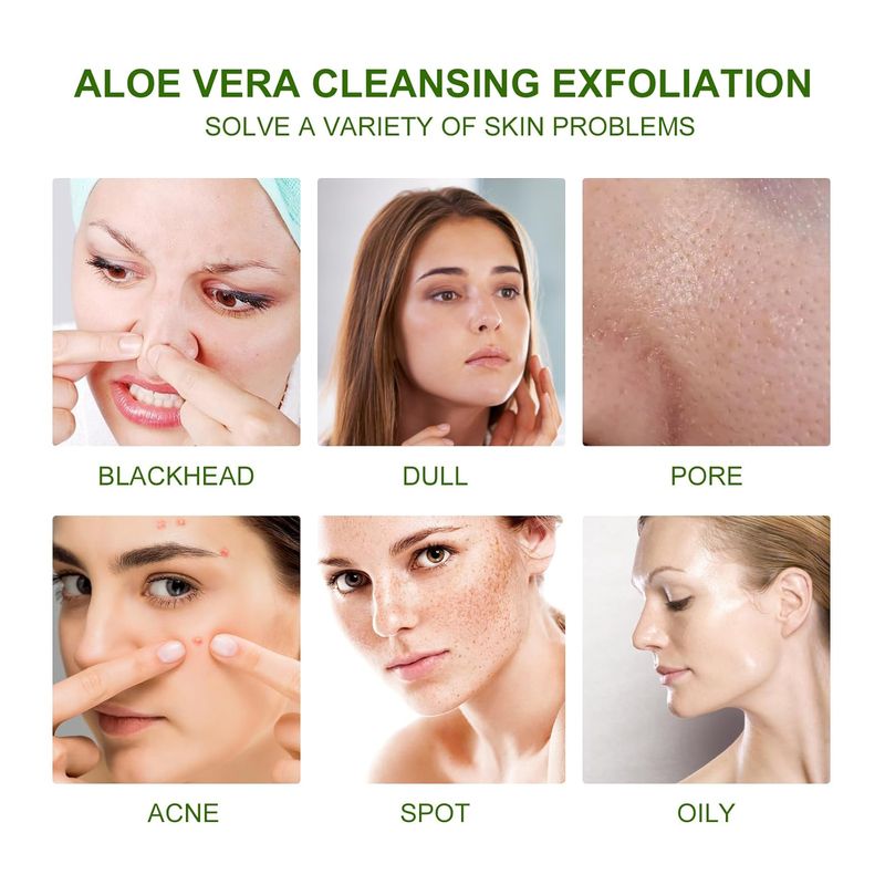 EELHOE Aloe Vera Scrub For Deep Cleansing, Exfoliating And Smoothing Acne Marks, Soft Skin Scrub_voghion.com