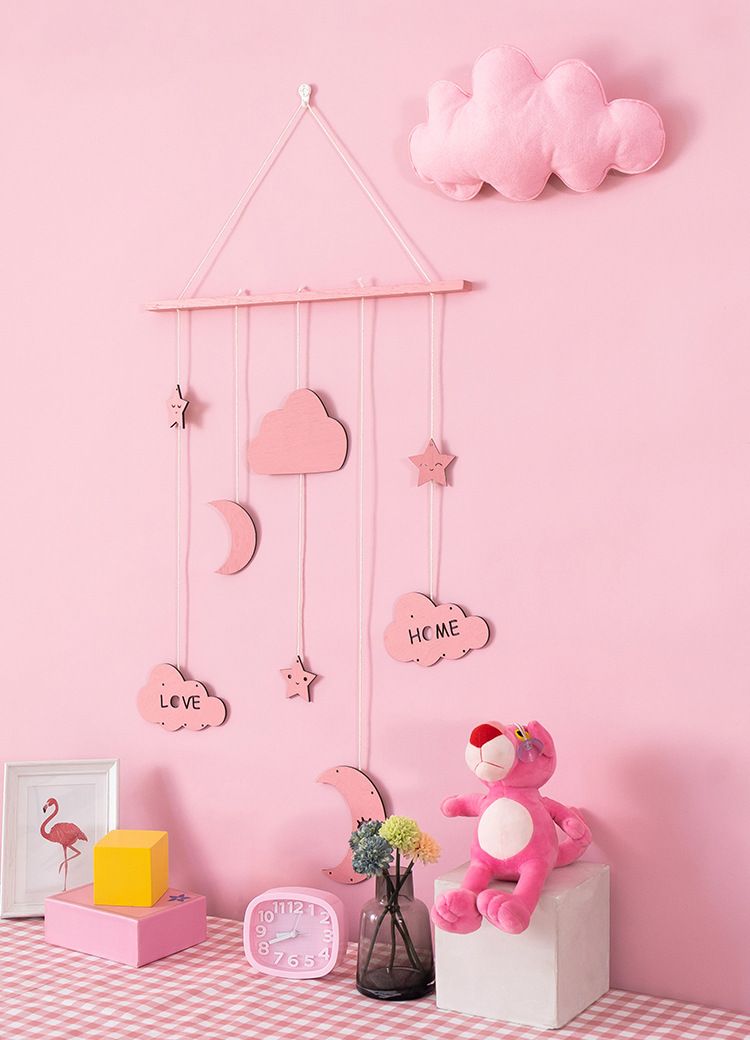 Rosa Mädchen Herz Ins Wandbehänge kreative Home Wand Wanddekoration Anhänger Buchstaben Holzhandwerk_voghion.com