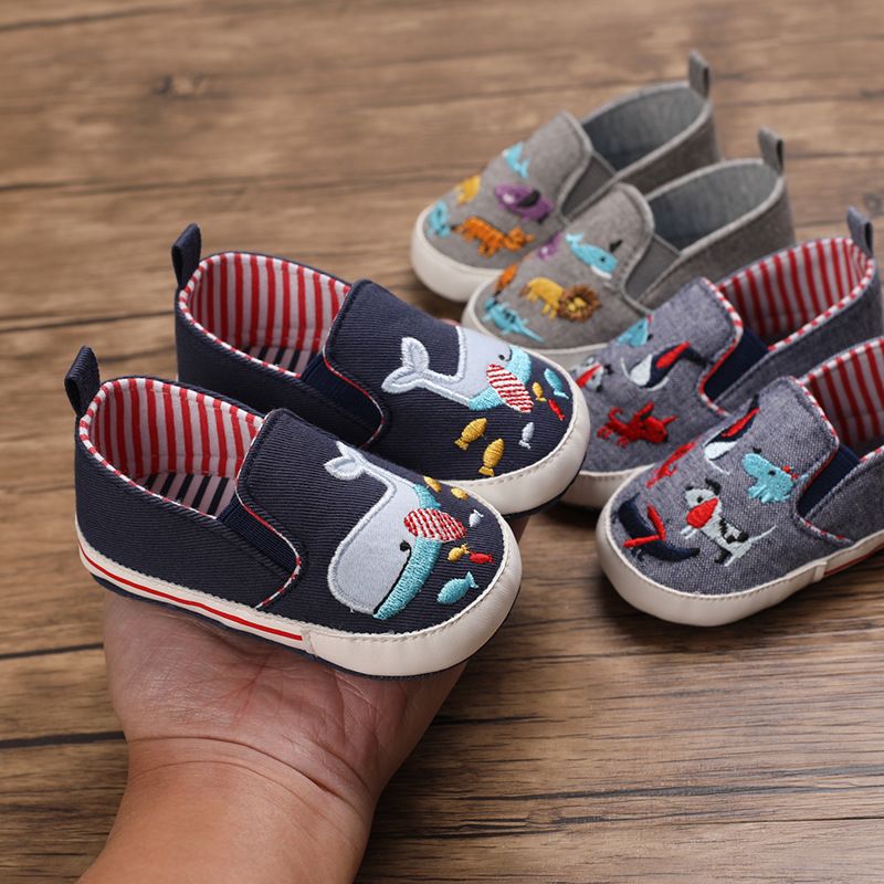 Mother & Kids Spring and autumn 0-1 year old baby cartoon canvas shoes_voghion.com