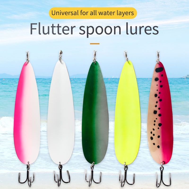 New 11" Sequin Metal Vibrating Fish Bait Striped Bass Fishing Spoon Lure_voghion.com