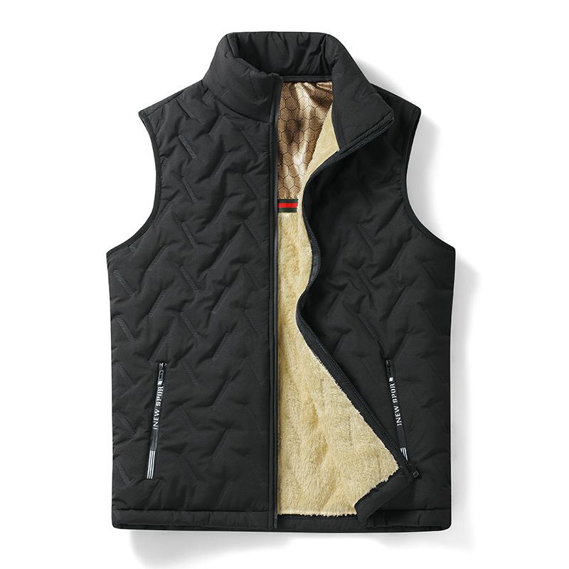 Herren-Arbeitsweste aus verdickter Lammwolle mit Ultraschall-Fleece-Futter aus Graphen_voghion.com