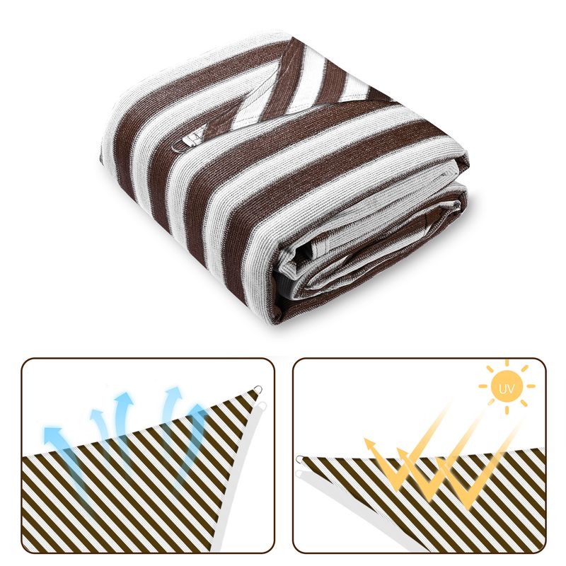 22' x 22' x 22' Triangle Sun Shade Sail/ Coffee+White_voghion.com