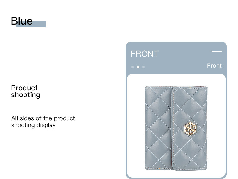 Boiseen New Women's Card Bag Embossed Multi Card Slot Accordion Coin Purse Small Buckle Wallet_voghion.com