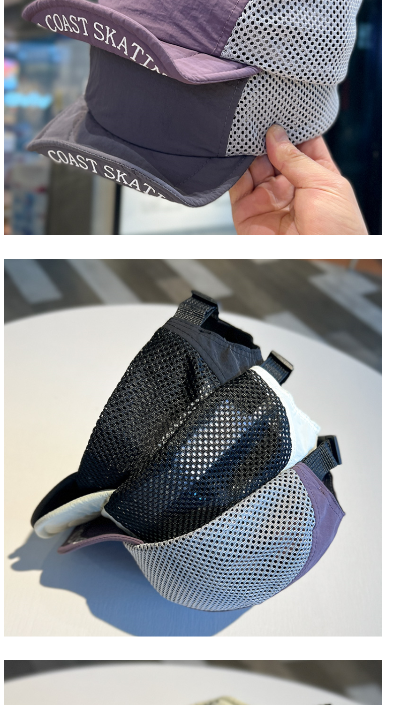 Flip Eave Color Blocked Baseballpet, Lente en Zomer Snel drogend Mesh Ademend Zon Ouder-kind Buiten Zachte Hoed,_voghion.com