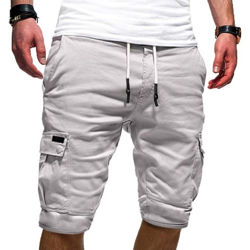 2022 Sommer Europäische Größe Herren Casual Arbeitsshorts Mit Großer Tasche Spleißen Und Verschluss Geteilte Hose Für Männer_voghion.com
