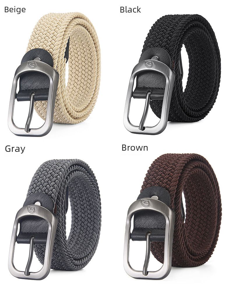 Unisex Hole-free Punch-free Men's And Woven Elastic Canvas Women's All-match Student Trendy Belt_voghion.com