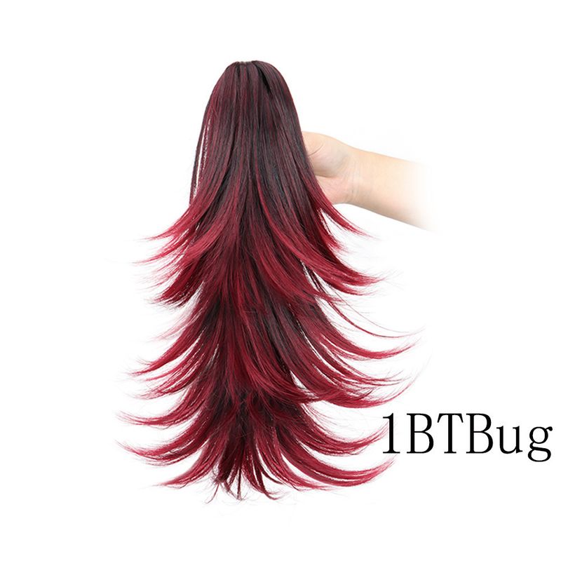 Coda di cavallo lunga con clip da donna, coda di cavallo arricciata multistrato, coda di cavallo riccia con clip in fibra sintetica, produttore all'ingrosso_voghion.com