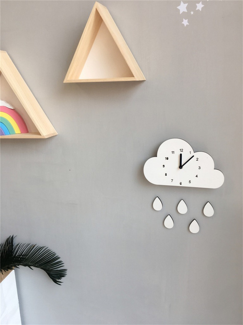 Σπίτι Cloud Water Drops Silent Διακόσμηση Τοίχου Παιδικό Δωμάτιο Ρολόι Κρεμαστό Φωτογραφία Στήριγμα_voghion.com