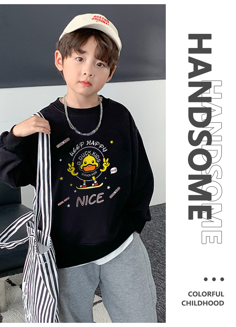 Little Yellow Duck Kleidung Kinderpullover-Set 2023 Frühling und Herbst Neue modische Freizeit für Mädchen_voghion.com