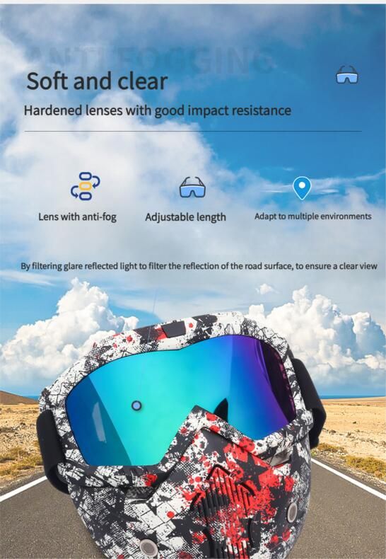 Harley Riding Water Transfer Pattern Halloween Skull Mask Detachable Windproof Sand Helmet_voghion.com