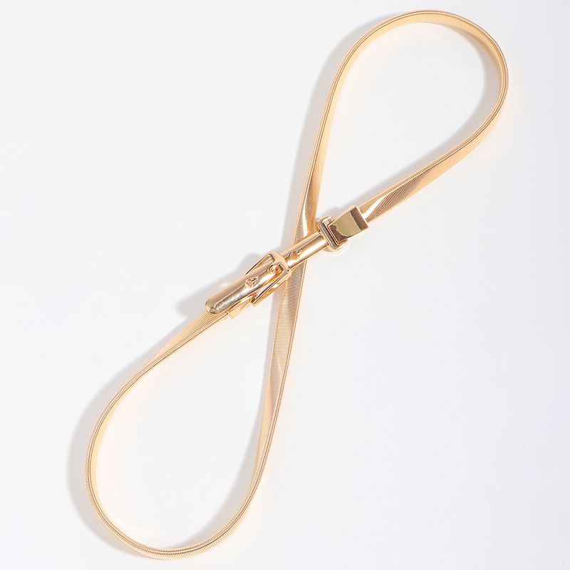 HOT Desinger Fasion Women's Metal Fashion Elastic Spring Waist Chain gold color 1 pcs_voghion.com