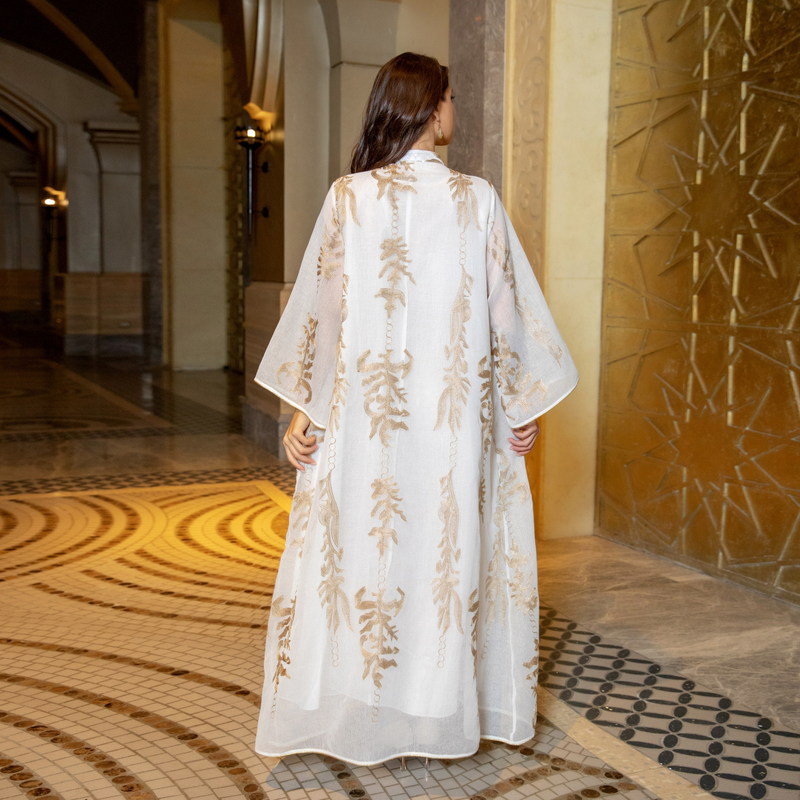 Muslimische Abaya Mit Seilstickerei, Damenrobe, Tradicionell, Modern, Wunderschön, Ramadan_voghion.com