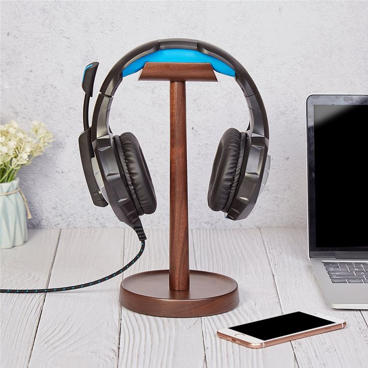 Supporto creativo in legno per cuffie da computer, supporto per riporre le cuffie, gancio per il posizionamento_voghion.com