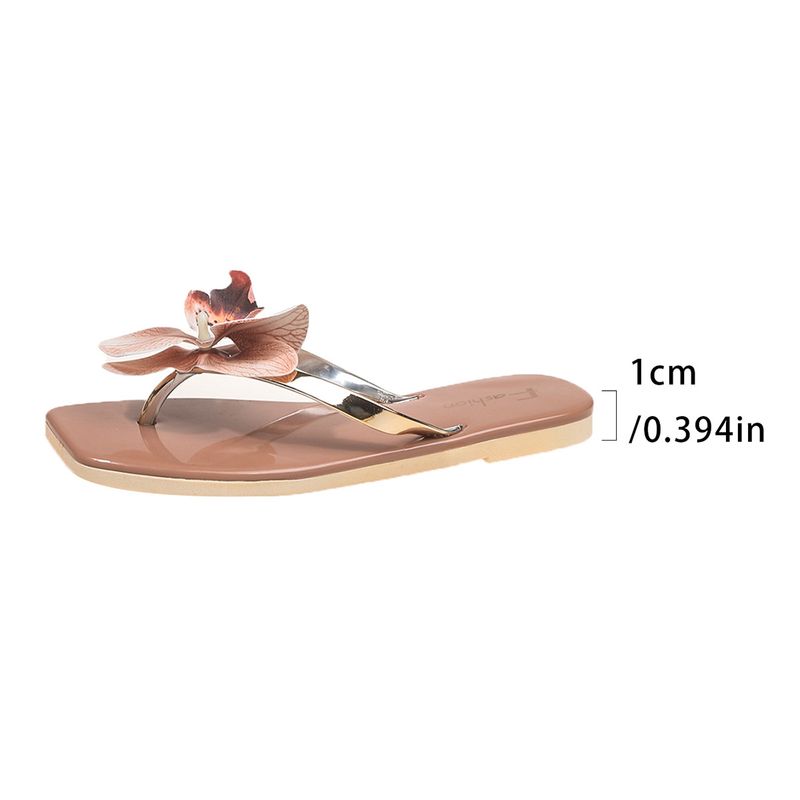 Damenschuhe Sommer Neue Phalaenopsis Blume Flip-Flops Strandschuhe Mädchen Urlaub Casual Sandalen Flache Hausschuhe_voghion.com