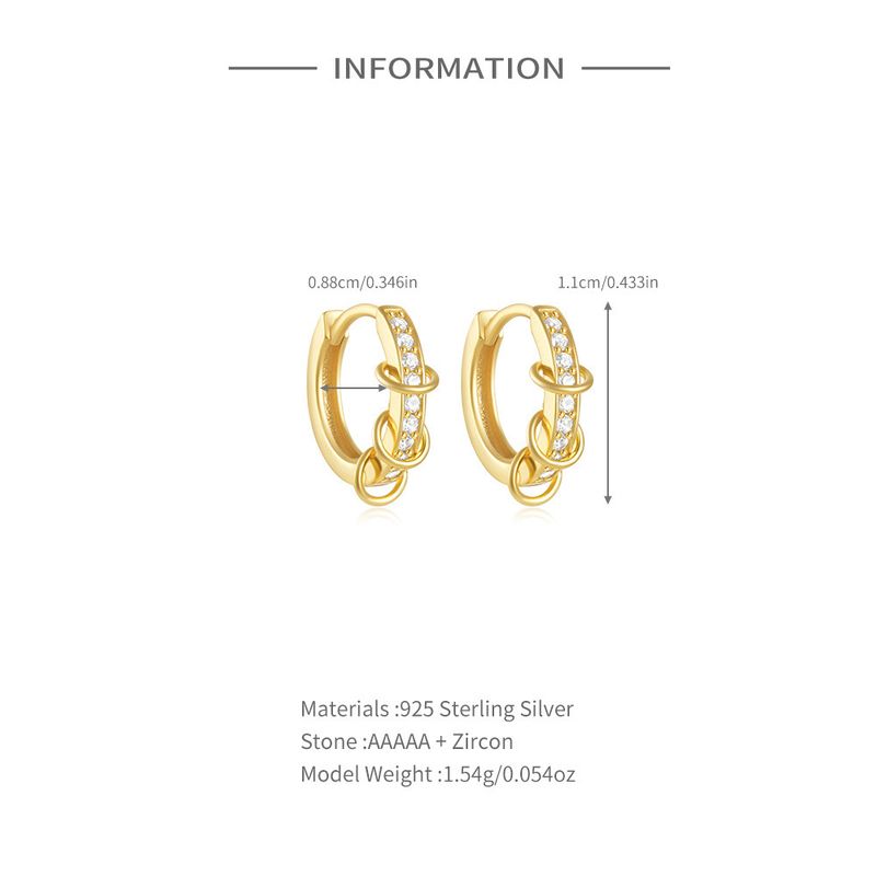 Orecchini da donna in argento Sterling S925, semplici e classici, con diamanti, piccoli e rotondi, geometrici_voghion.com