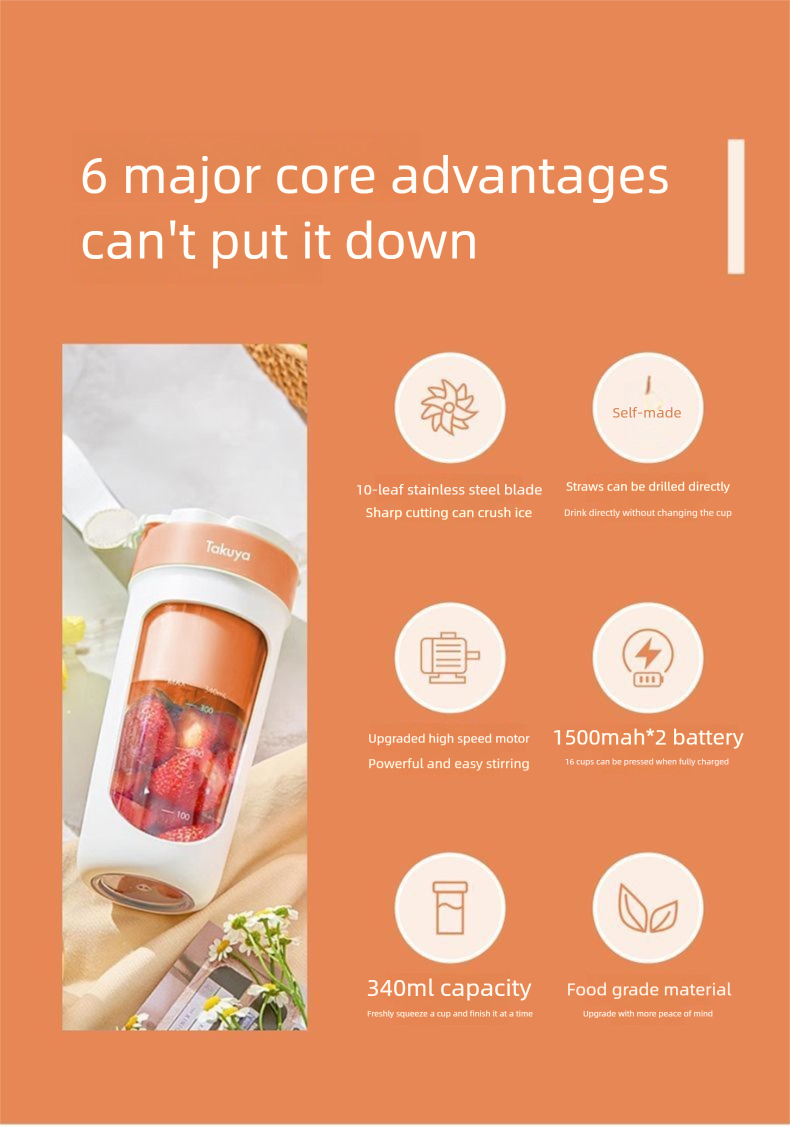 Ice Crushing Small Household Multifunctional Electric Juicer Mini Wireless Portable Rechargeable_voghion.com