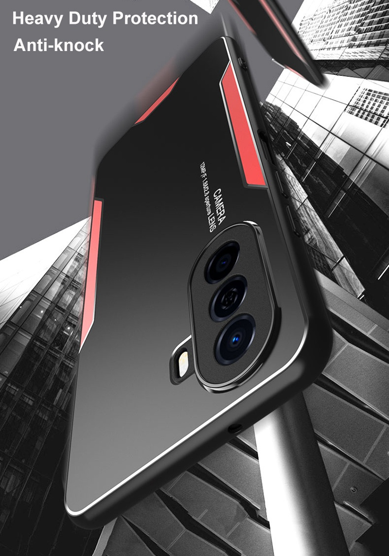 Custodia in metallo di alluminio per Huawei Nova Y70 Plus Y60 Custodia protettiva per cover posteriore rigida in silicone opaco per Honor Play Pla_voghion.com