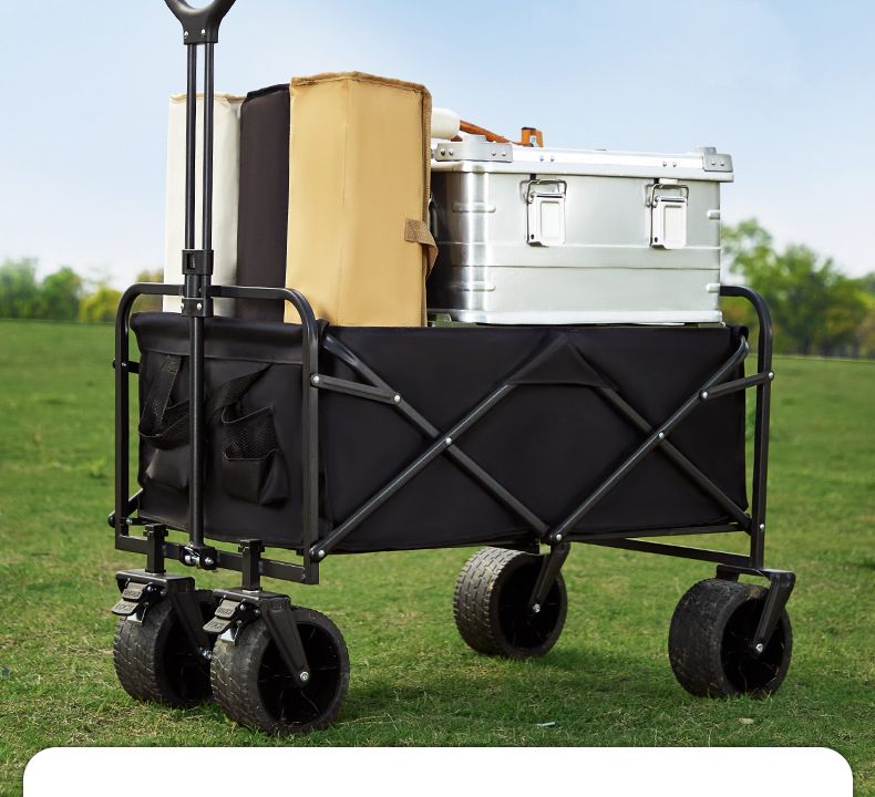 Outdoor Foldable Stall Rear Door Camping Cart, Portable Large Capacity Shopping Cart_voghion.com