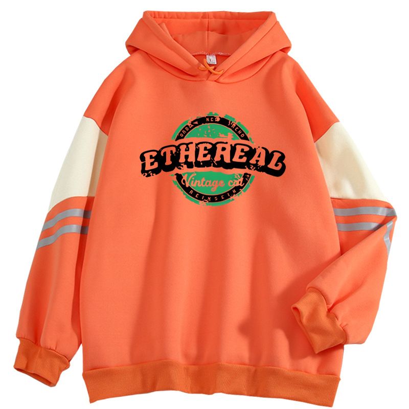 2024 Spring And Autumn New Color Block High-End ETHEREAL Printed Cool Internet Celebrity Long Sleeve Sweatshirt_voghion.com