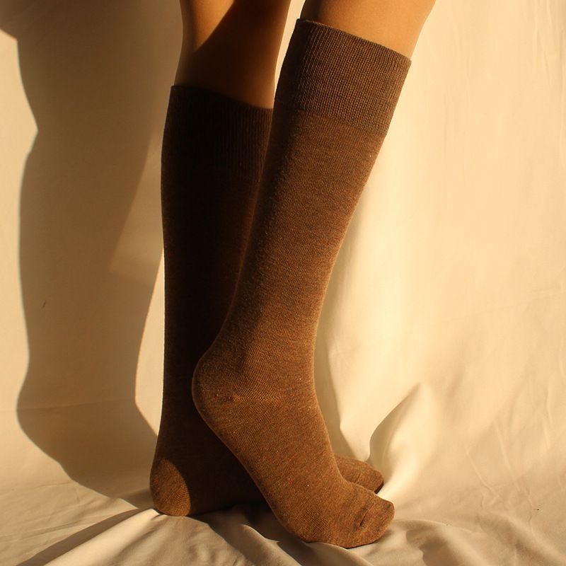 Calze autunnali e invernali da donna, calzini lunghi fino al ginocchio, caldi e casual, da donna, calzini da studente_voghion.com