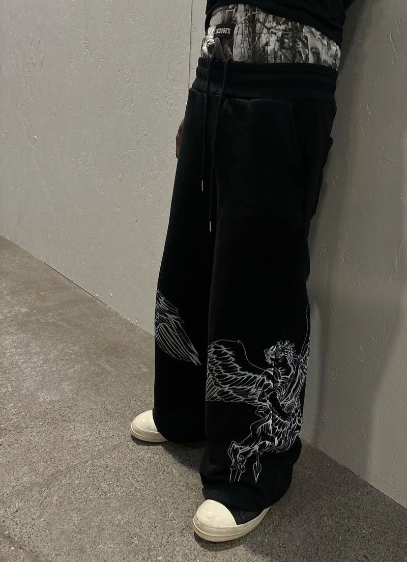 Bărbați, îmbrăcăminte din două piese, pantaloni de trening cu talie dublă, pantaloni sport casual largi pentru bărbați și femei, la modă, hip hop, pantaloni sport_voghion.com