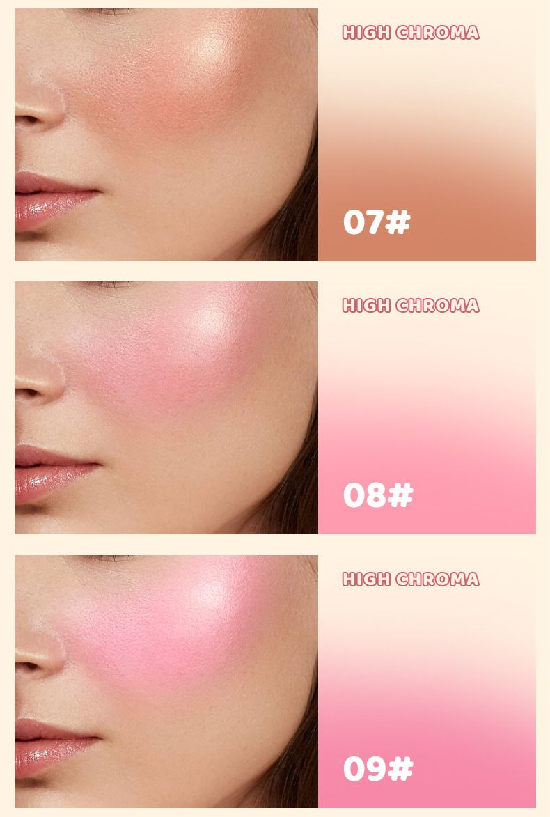 Monochrome Powder Blusher Cream Matte Nude Makeup High Gloss Rouge 12 Color Pearl Light Fine Shiny Powder Blusher_voghion.com