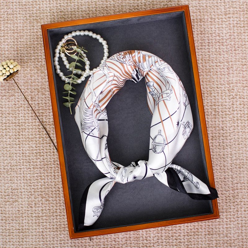 Interstellar Chorus Spring Summer Elegant Daily Commute Mulberry Silk Crepe Satin Scarf Sun Protection Shawl_voghion.com