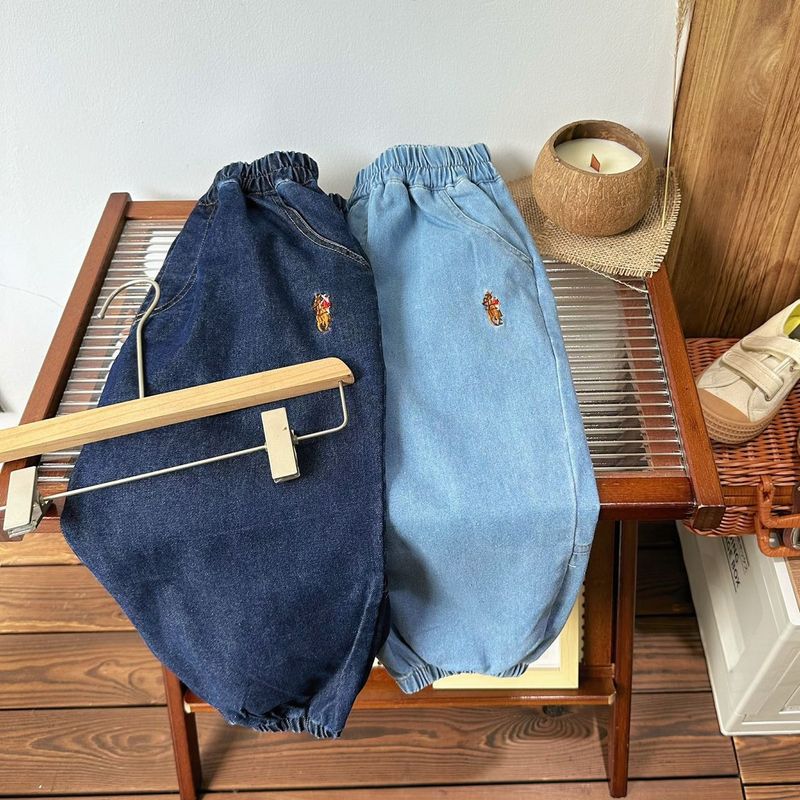 Otroška oblačila Otroške kavbojke Jesen in zima 2024 Novo v prodaji za fante in deklice, proste ohlapne kavbojke, otroške široke hlače_voghion.com