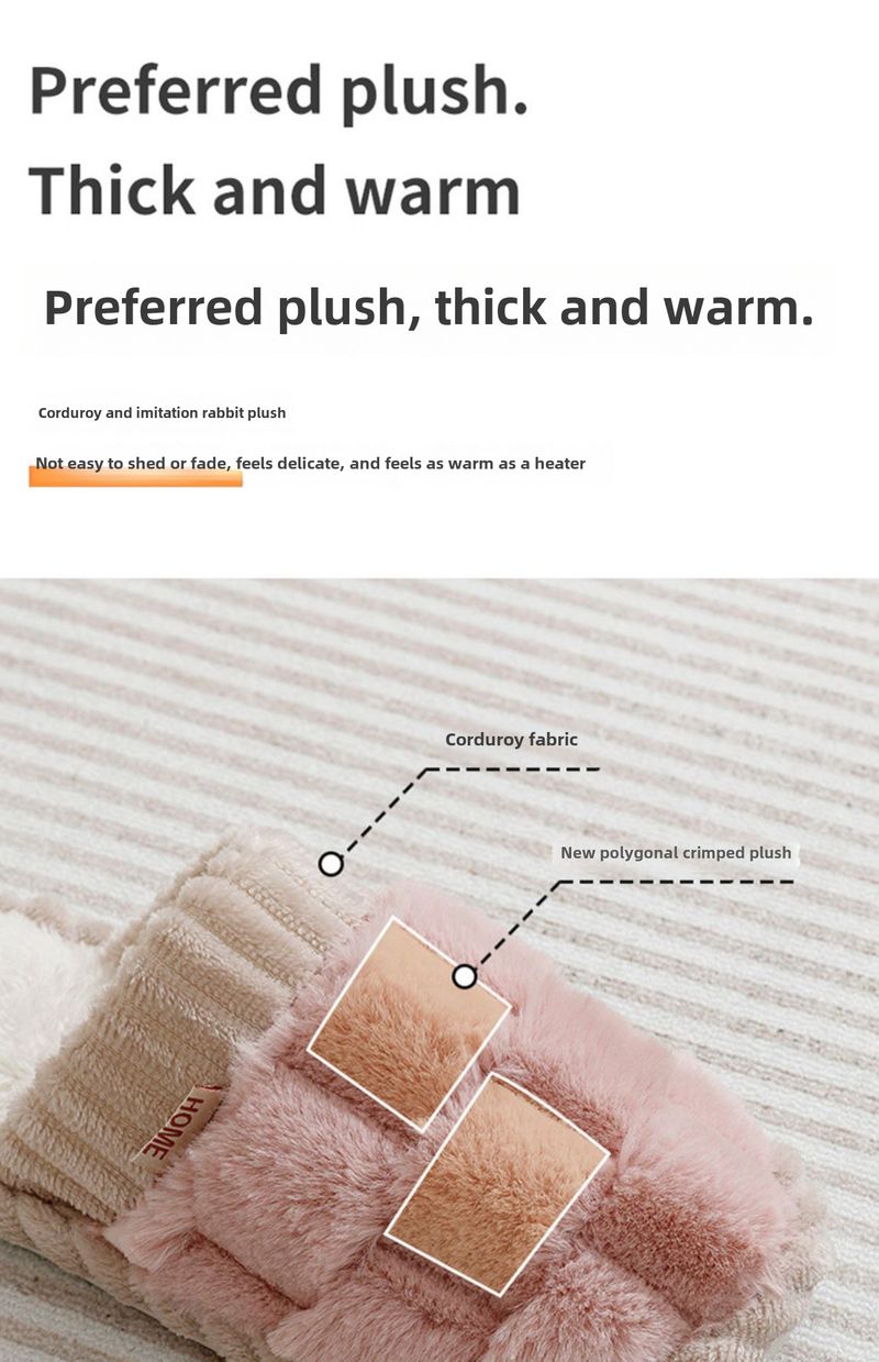 Ciabatte da donna invernali per interni e per la casa, per saloni di bellezza, per coppie, calde e soffici, in cotone, con tacco a spillo, per uomini Yuezi_voghion.com