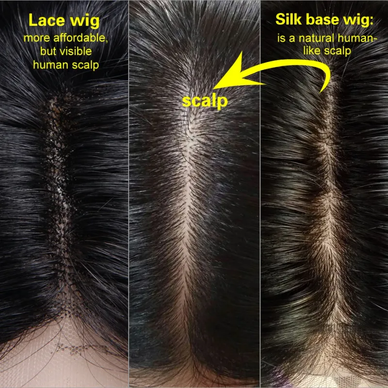Kinky Straight Silk Base Full Lace Parūka Cilvēka Mati Bezlīmju 24 collas 150 Blīvums_voghion.com