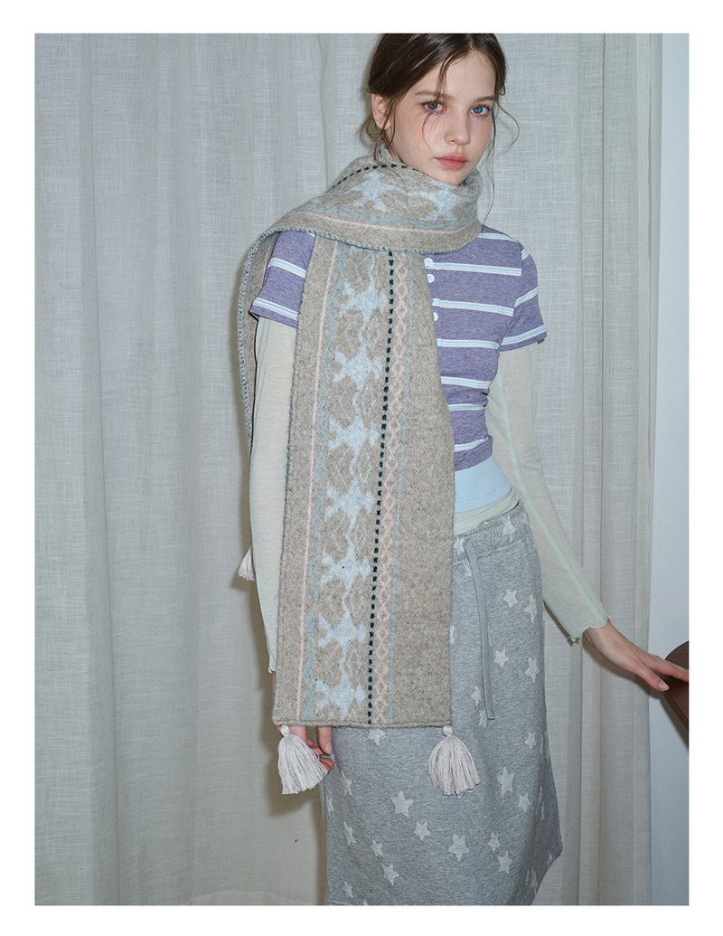 New Women's Fair Isle Pattern Scarf Stylish And Versatile_voghion.com