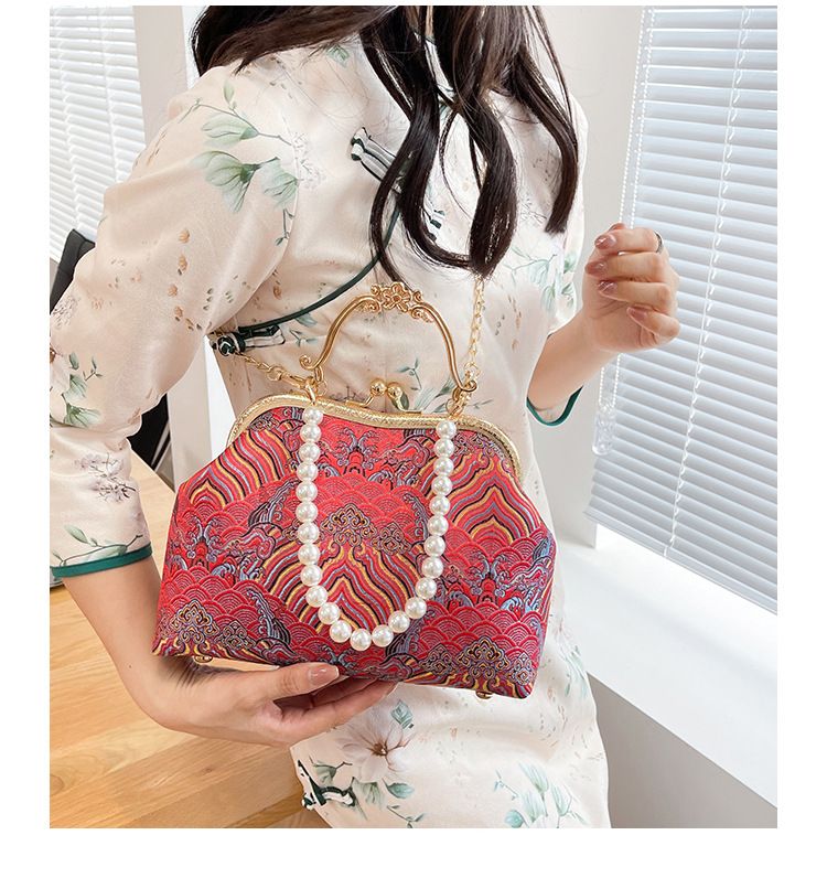 Große Kapazität Spitze Clip Damen Schulter Cheongsam High-End-Geschenk antike Tasche Perle Handtasche_voghion.com