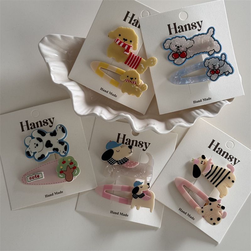 Pacote com 2 lindos grampos de cabelo para filhotes de gatinhos, garfo, colher, franja, grampo, versátil, desenho animado_voghion.com