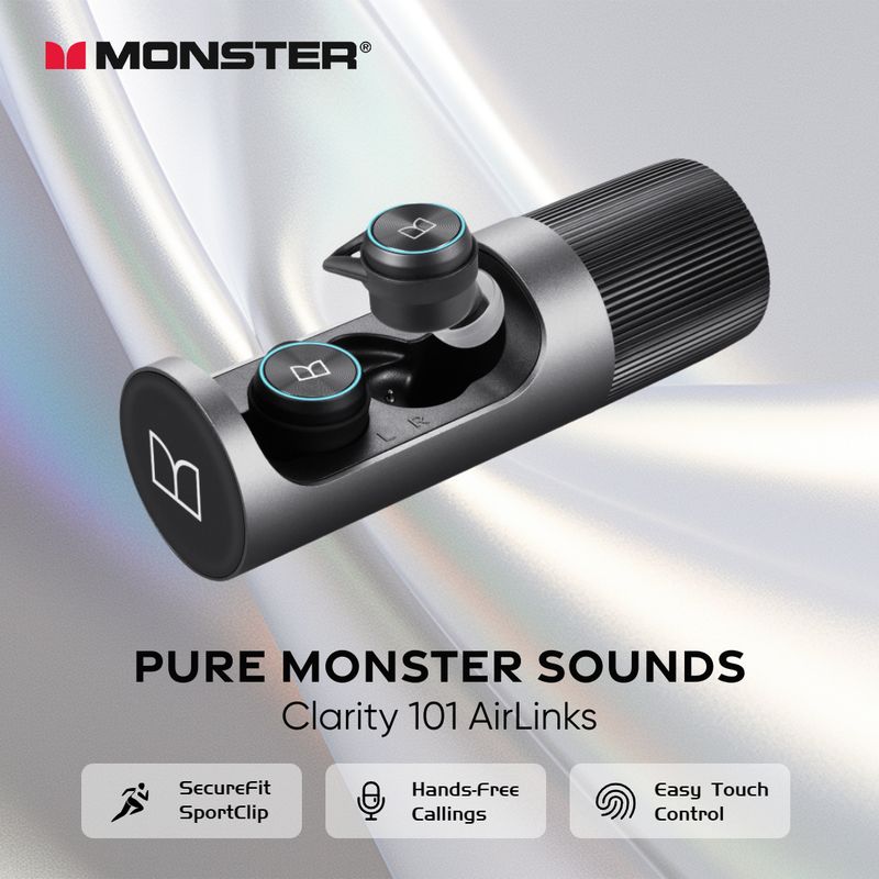 Écouteurs intra-auriculaires Bluetooth Monster Clarity 101 AirLinks TWS, réduction du bruit ENC, étanches, sans fil_voghion.com