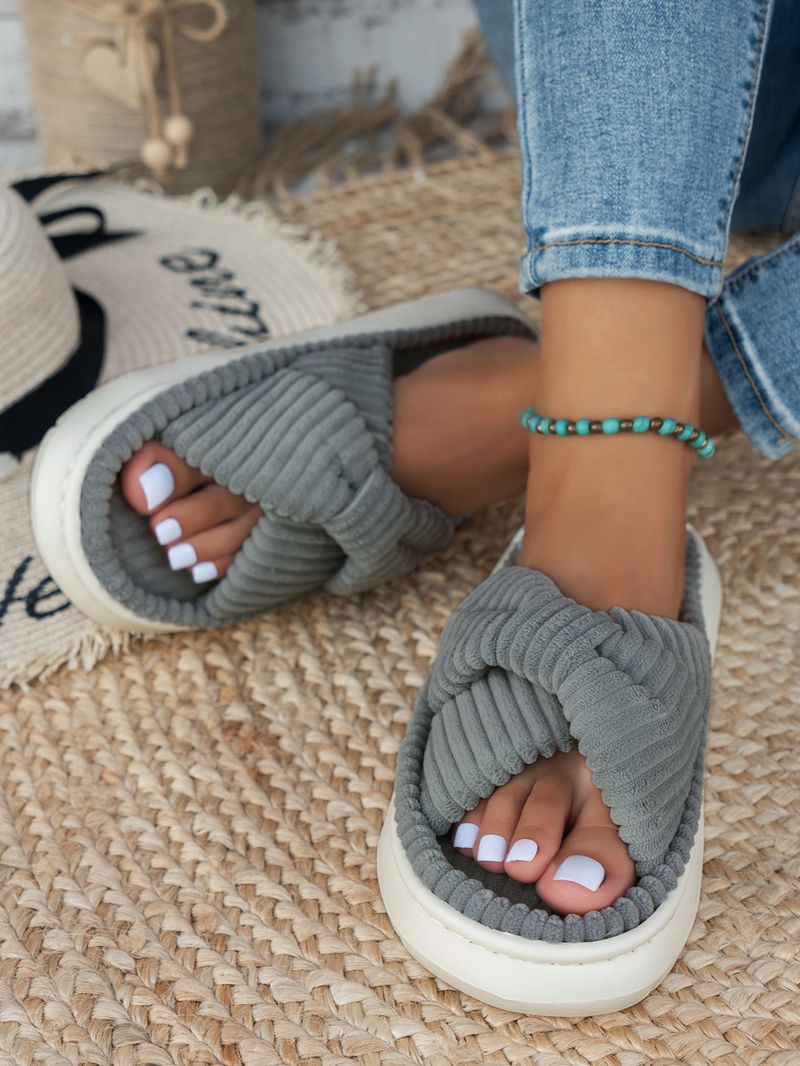 Women's Shoes large size women's autumn and winter indoor and outdoor cotton slippers thick bottom plush confinement shoes_voghion.com