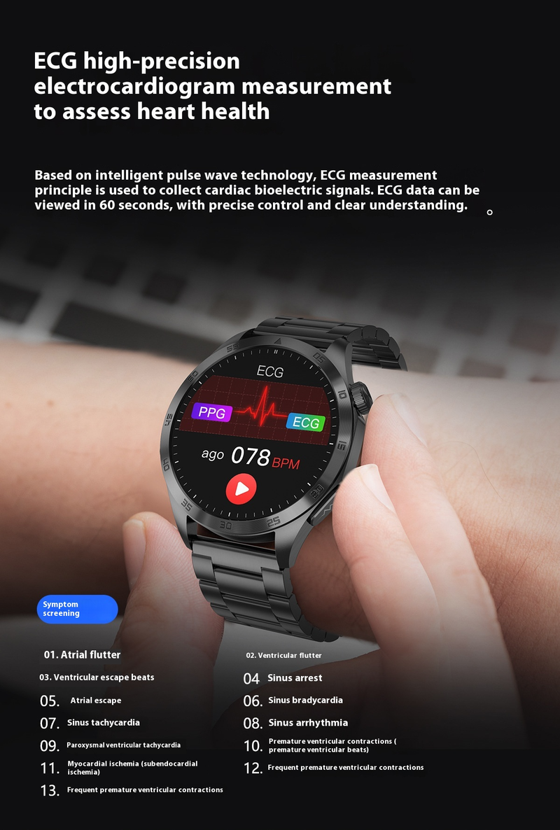 Smart Health Monitoring Watch - ECG ECG, Blood Sugar, Blood Oxygen, Sleep And Other Multi-functional Guardians_voghion.com